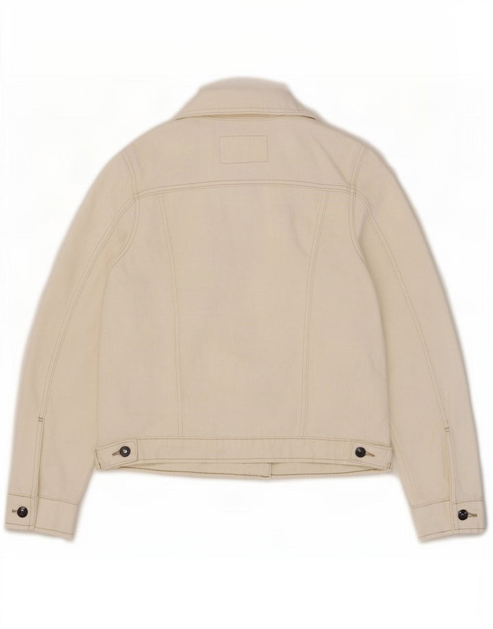 Marks & Spencer Womens Denim Jacket UK 8 Small White Cotton