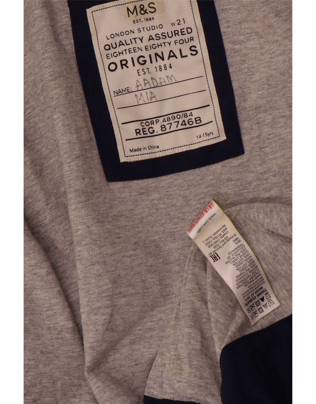 Marks & Spencer Boys Hooded Windbreaker Jacket 14-15 Years Navy Blue