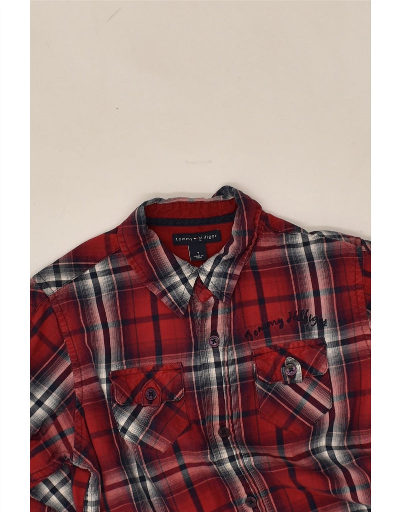 TOMMY HILFIGER Boys Shirt 6-7 Years Red Check Cotton | Vintage Tommy Hilfiger | Thrift | Second-Hand Tommy Hilfiger | Used Clothing | Messina Hembry 