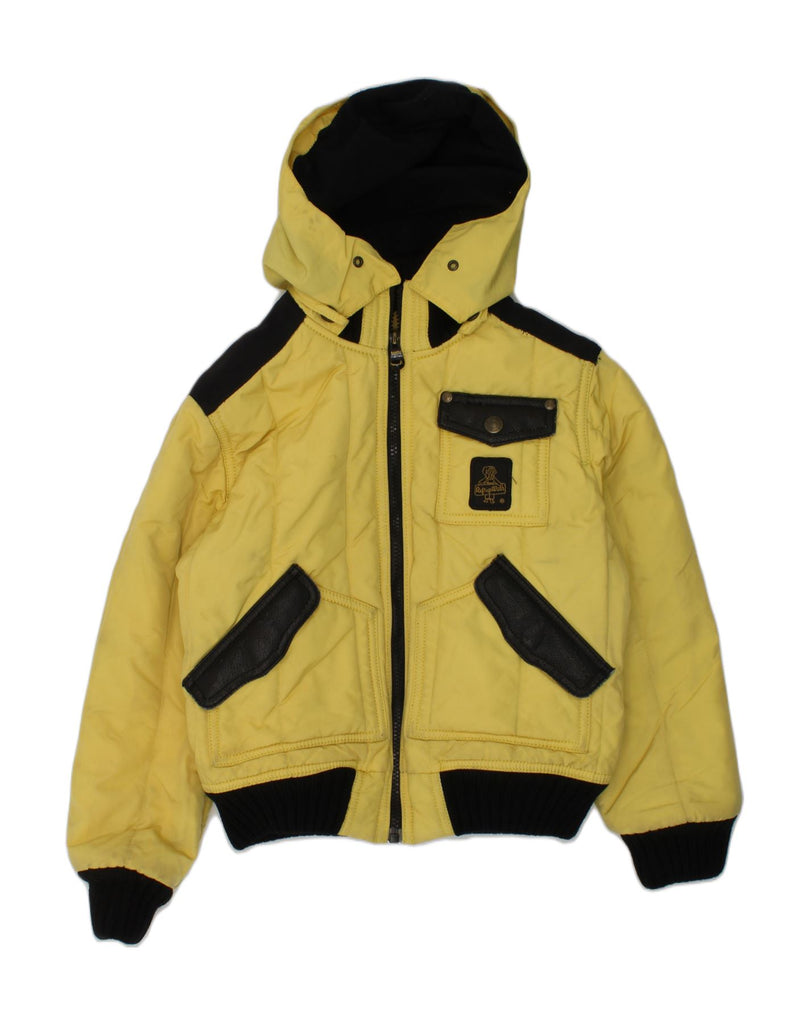 REFRIGIWEAR Boys Hooded Padded Jacket 11-12 Years Yellow Nylon | Vintage Refrigiwear | Thrift | Second-Hand Refrigiwear | Used Clothing | Messina Hembry 