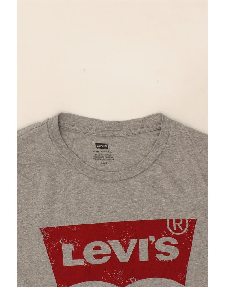 LEVI'S Mens Graphic T-Shirt Top Large Grey Cotton Vintage Levi's and Second-Hand Levi's from Messina Hembry 