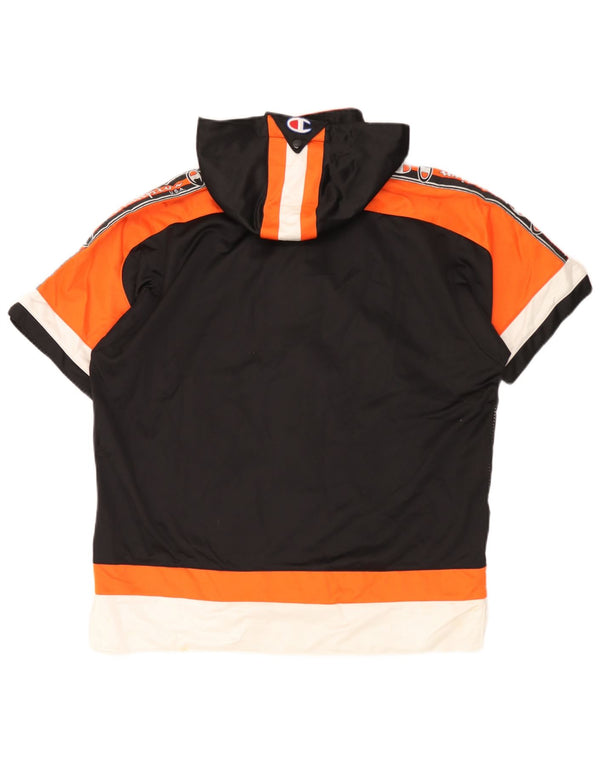 Champion Boys Hooded Tracksuit Top Jacket 11-12 Years Black Colourblock