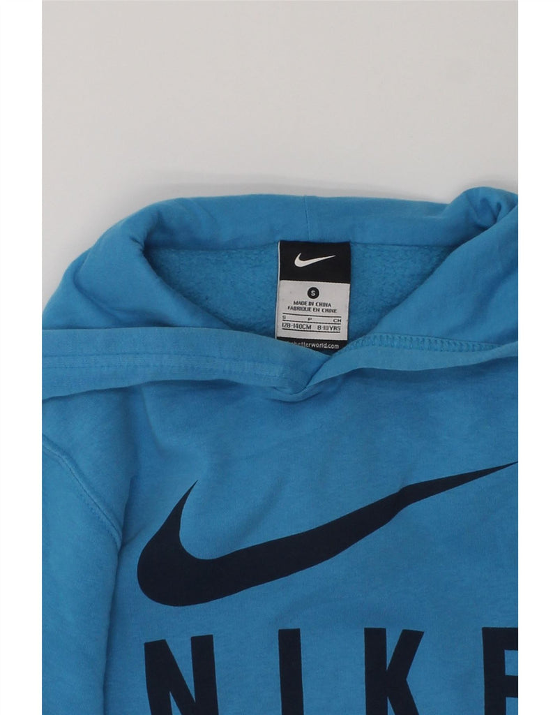 NIKE Boys Air Graphic Hoodie Jumper 8-9 Years Small Blue Cotton | Vintage Nike | Thrift | Second-Hand Nike | Used Clothing | Messina Hembry 