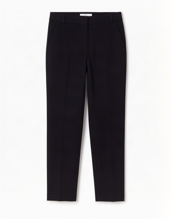 Zara Womens Tapered Chino Trousers EU 34 2XS W24 L28 Navy Blue Spotted