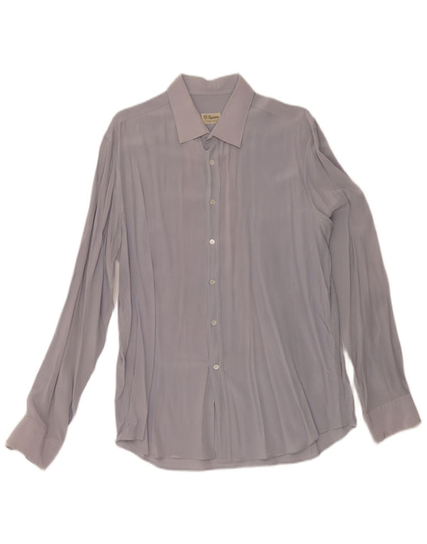 Epsom Mens Shirt Medium Blue Silk