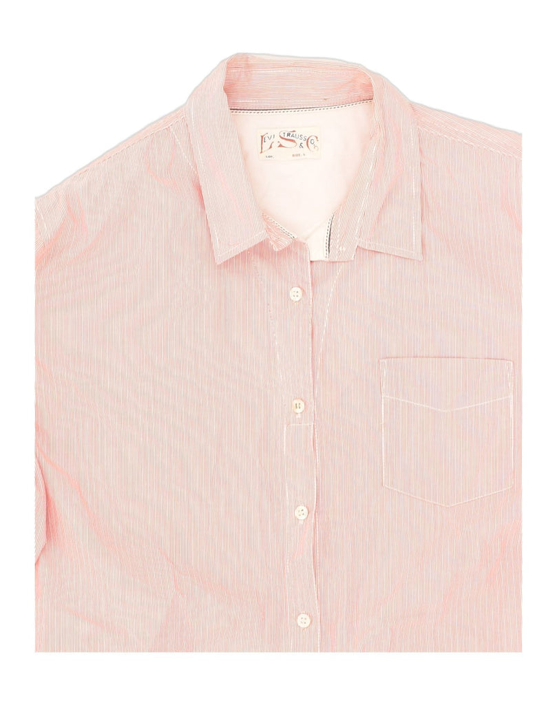 LEVI STRAUSS & CO Womens Shirt UK 16 Large Pink Pinstripe Cotton | Vintage Levi Strauss & Co | Thrift | Second-Hand Levi Strauss & Co | Used Clothing | Messina Hembry 