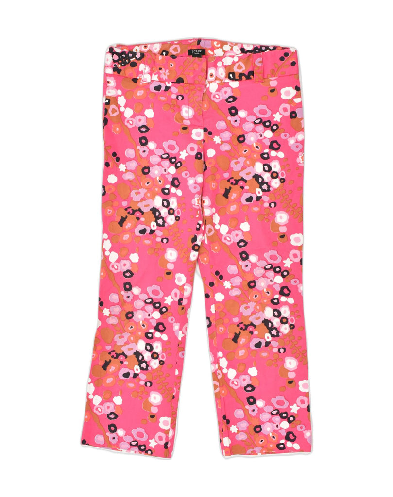 J. CREW Womens Straight Cropped Trousers US 6 Medium W32 L25 Pink Floral | Vintage J. Crew | Thrift | Second-Hand J. Crew | Used Clothing | Messina Hembry 