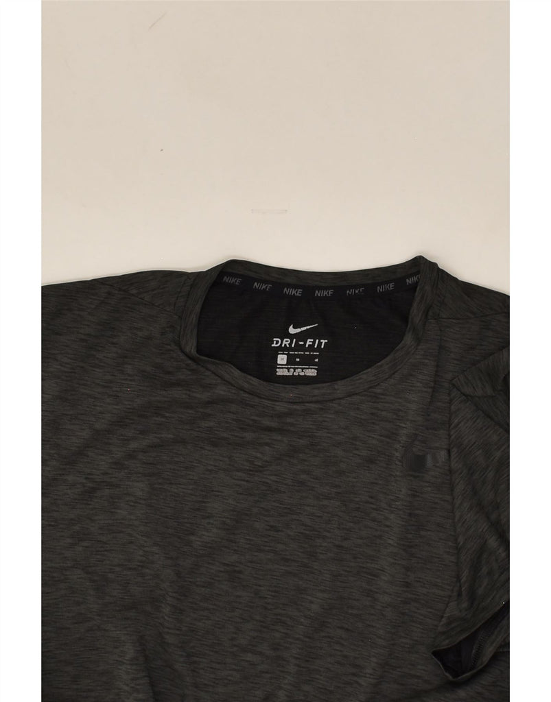 NIKE Mens Dri Fit T-Shirt Top Medium Grey Flecked Polyester | Vintage Nike | Thrift | Second-Hand Nike | Used Clothing | Messina Hembry 