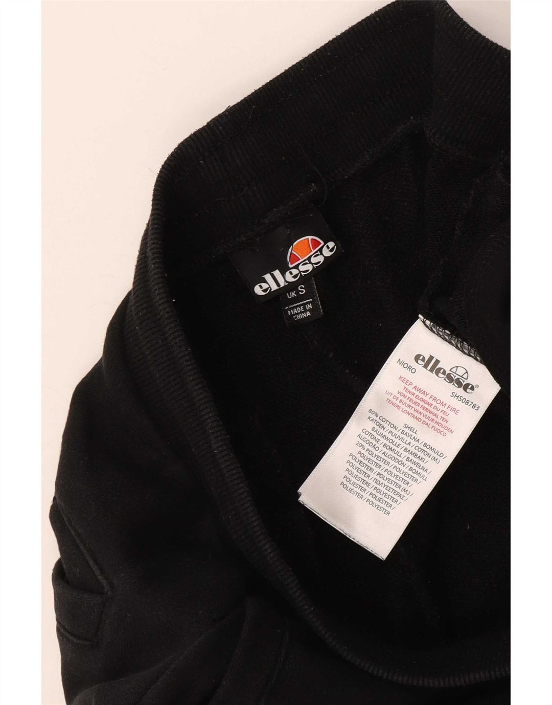 Ellesse Mens Graphic Tracksuit Trousers Joggers Small Black Cotton
