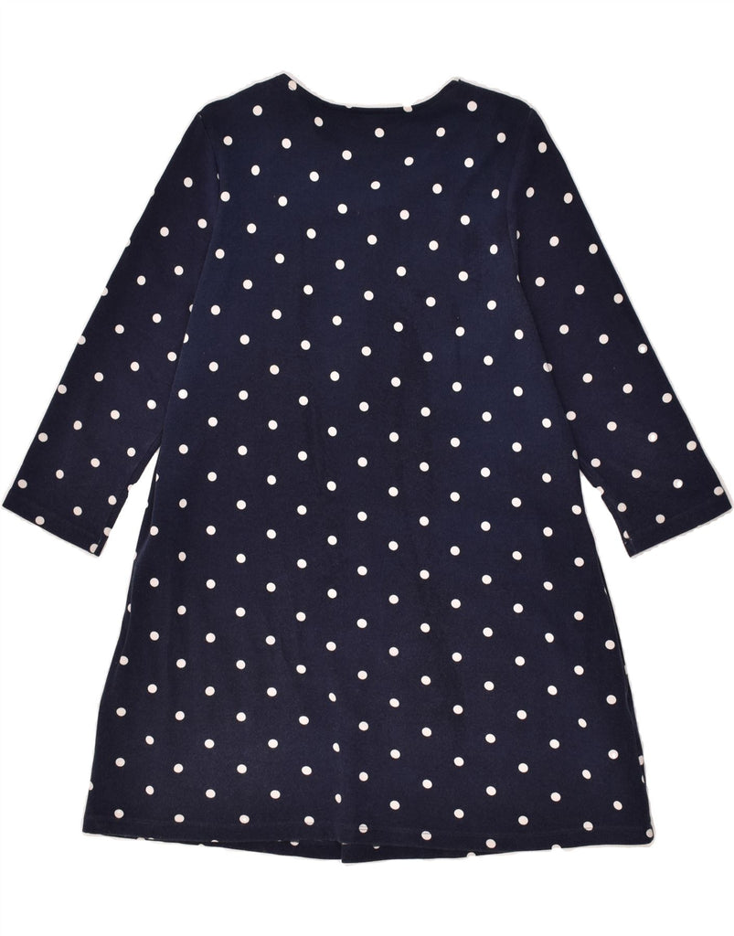 JOULES Womens 3/4 Sleeve Jumper Dress UK 14 Medium Navy Blue Polka Dot | Vintage Joules | Thrift | Second-Hand Joules | Used Clothing | Messina Hembry 