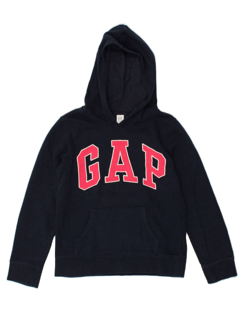 GAP Girls Graphic Hoodie Jumper 11-12 Years XL  Navy Blue Cotton | Vintage Gap | Thrift | Second-Hand Gap | Used Clothing | Messina Hembry 