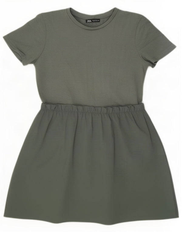 Zara Womens A-Line Dress UK 12 Medium Green