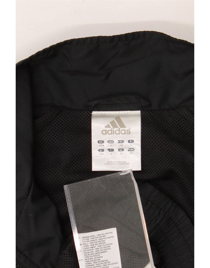 Adidas Mens Tracksuit Top Jacket UK 36/38 Small Black Polyester