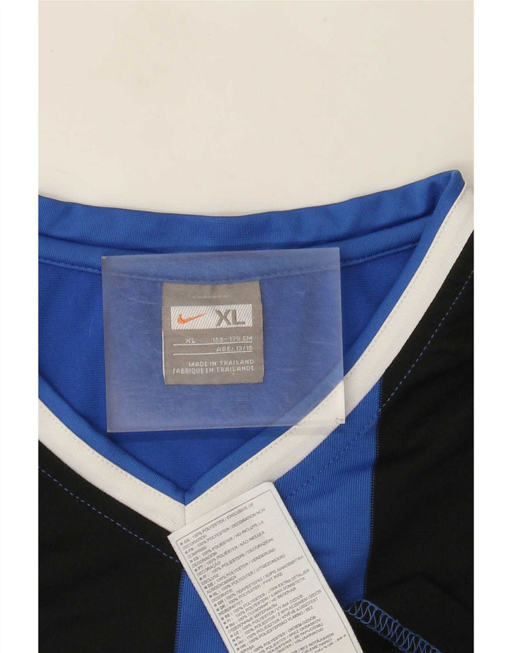 Nike Boys T-Shirt Top 13-14 Years XL Blue Striped Polyester