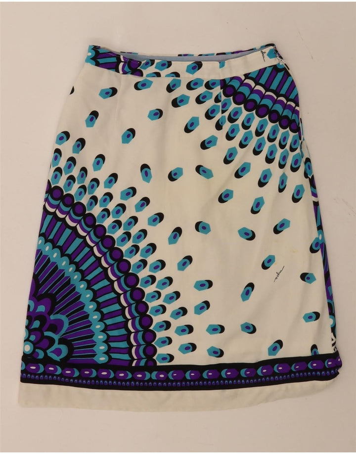 Vintage Womens 2 Piece Skirt Set IT 46 Large W28  White Geometric Polyamide