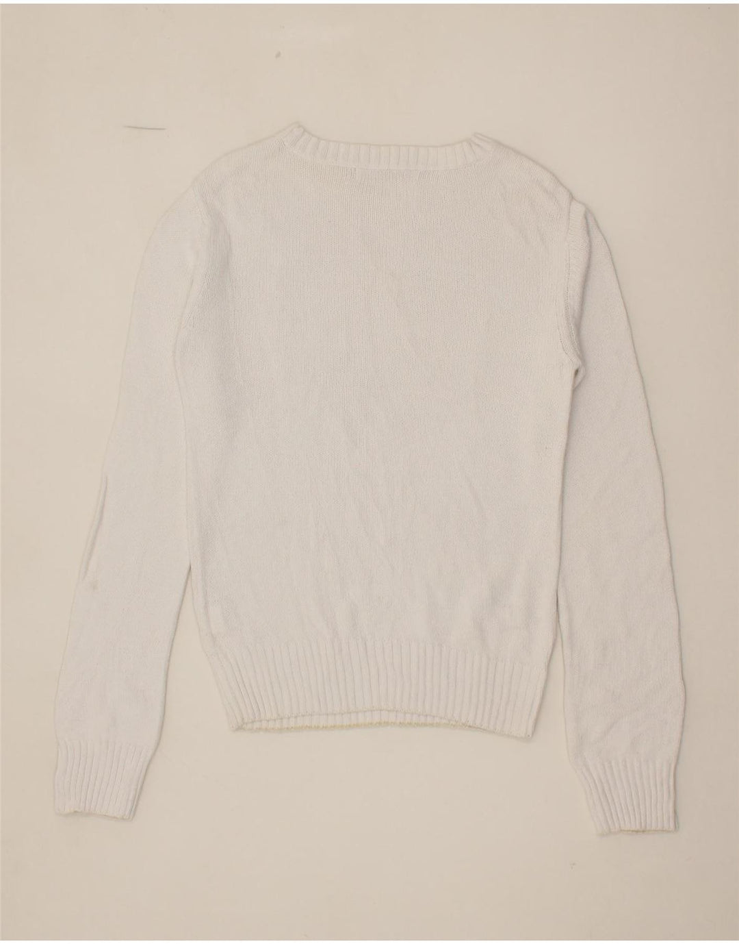 NORTH SAILS Womens Boat Neck Jumper Sweater UK 12 Medium White Cotton Vintage North Sails and Second-Hand North Sails from Messina Hembry 