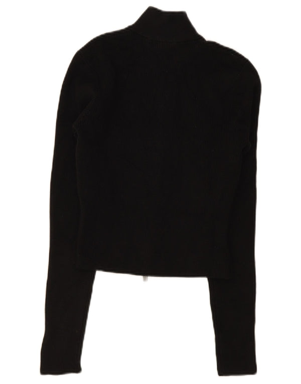 Dickies Womens Crop Cardigan Sweater UK 4 XS Black
