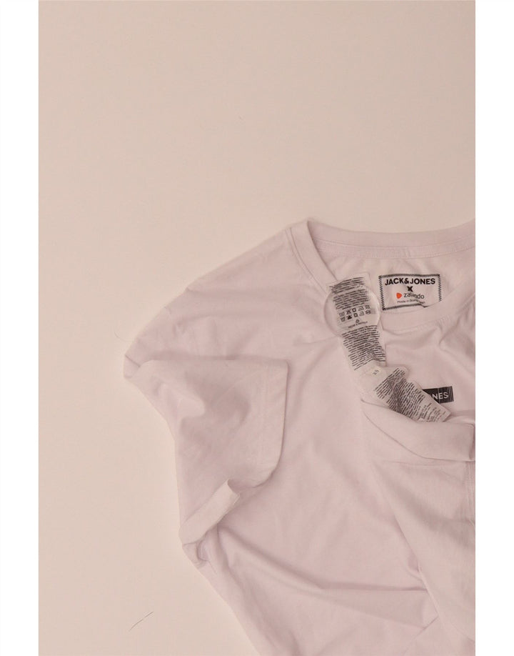 JACK & JONES Mens Graphic T-Shirt Top XL White Polyester Vintage Jack & Jones and Second-Hand Jack & Jones from Messina Hembry 