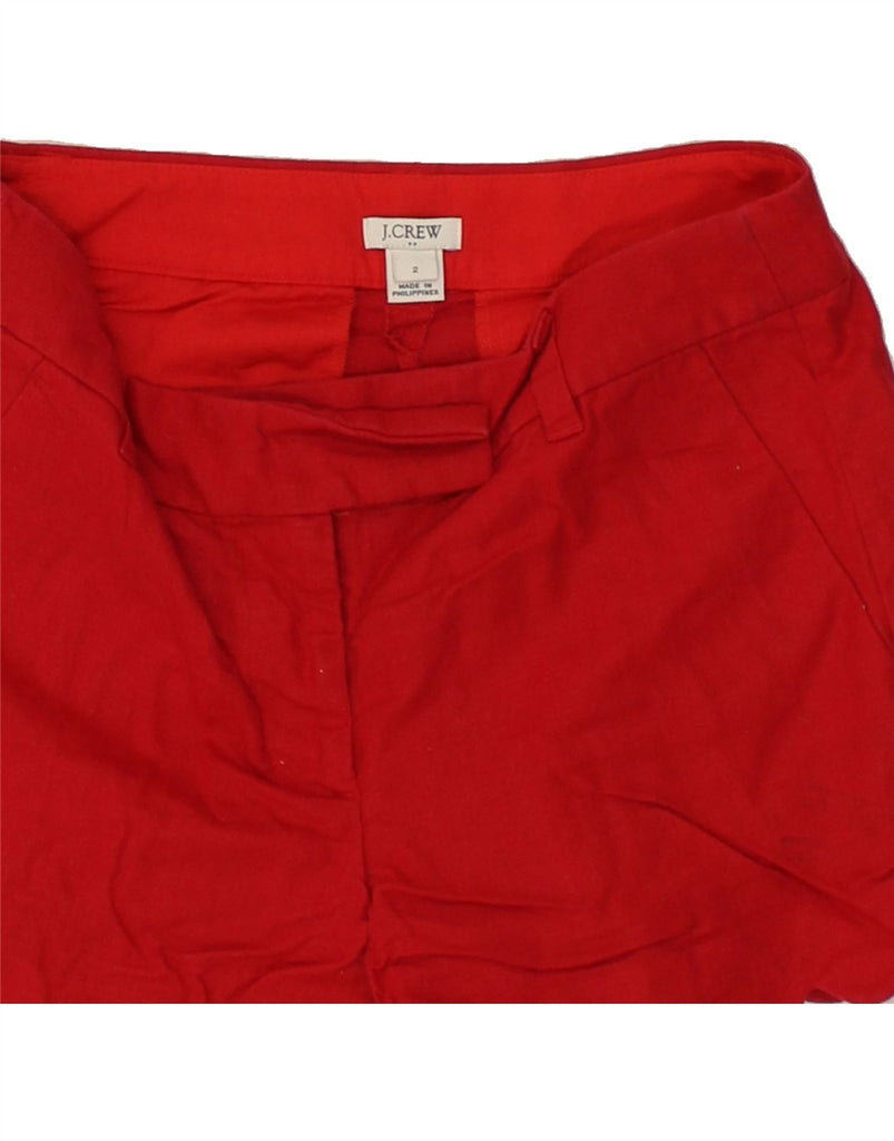 J. CREW Womens Casual Shorts US 2 XS W30  Red Linen | Vintage J. Crew | Thrift | Second-Hand J. Crew | Used Clothing | Messina Hembry 