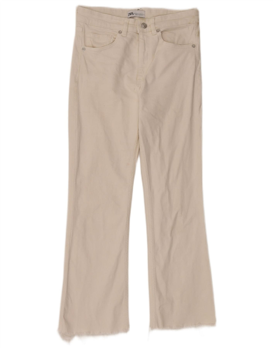 Zara Womens Crop Bootcut Jeans EU 38 Small W28 L24 White
