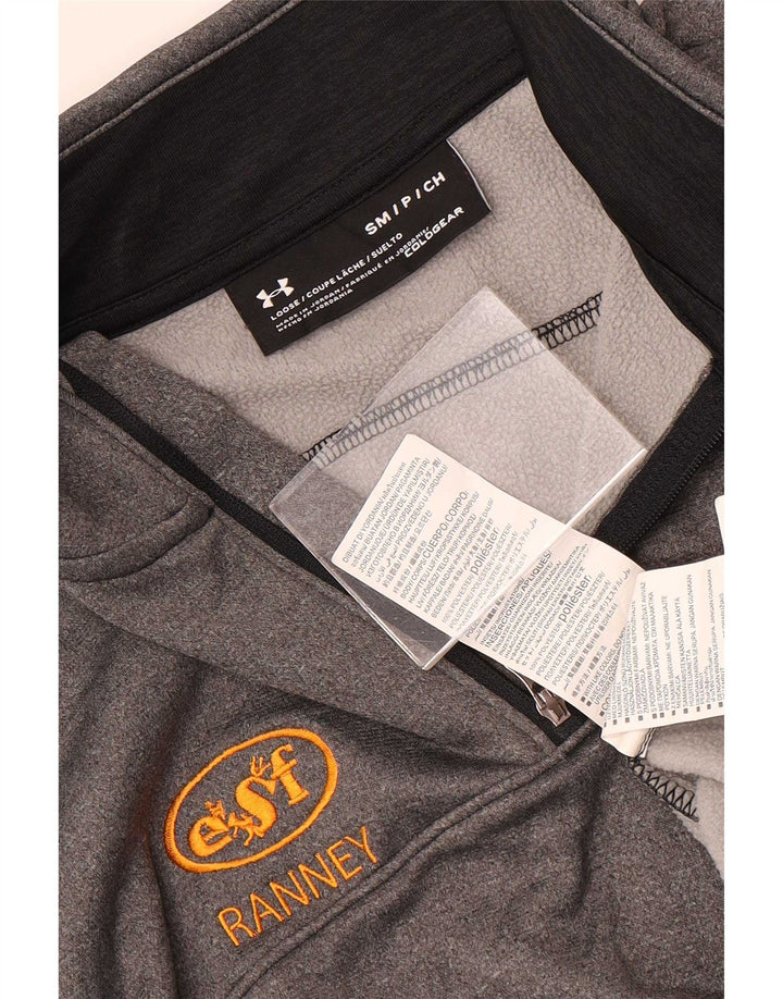 Under Armour Mens Cold Gear Zip Neck Pullover Tracksuit Top Small Grey