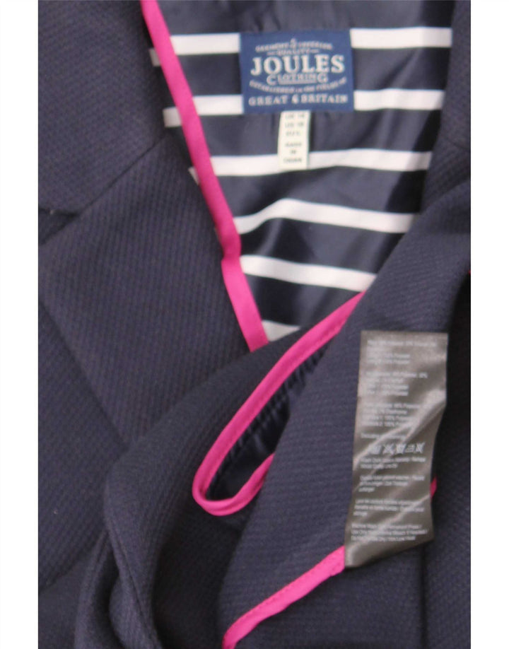 Joules Womens 1 Button Blazer Jacket UK 14 Medium Navy Blue Polyester