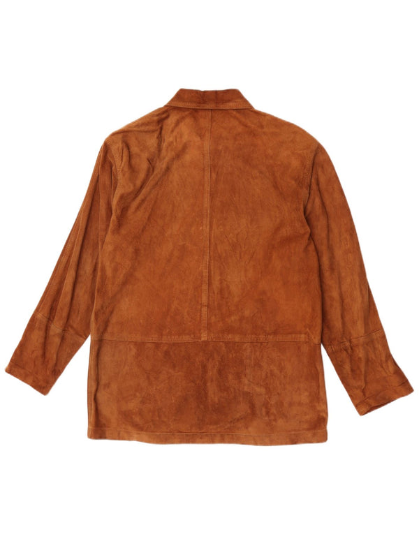 Vintage Womens Suede Jacket IT 42 Medium Brown Leather