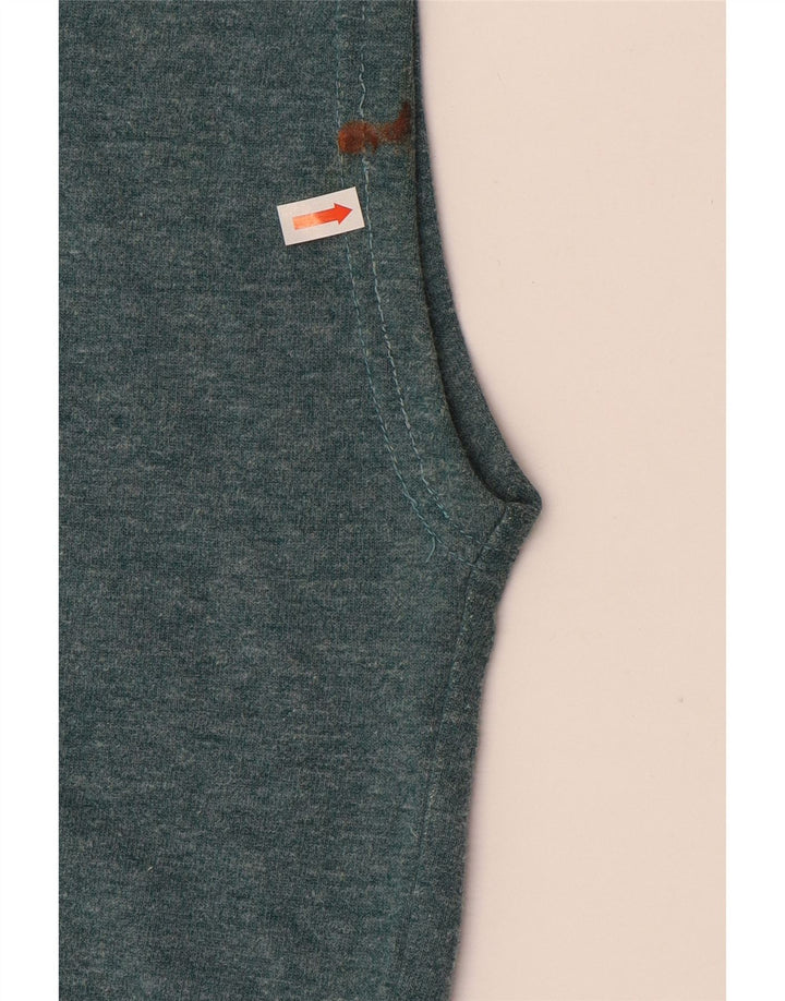 DIADORA Mens Sleeveless Hoodie Jumper Large Blue Cotton