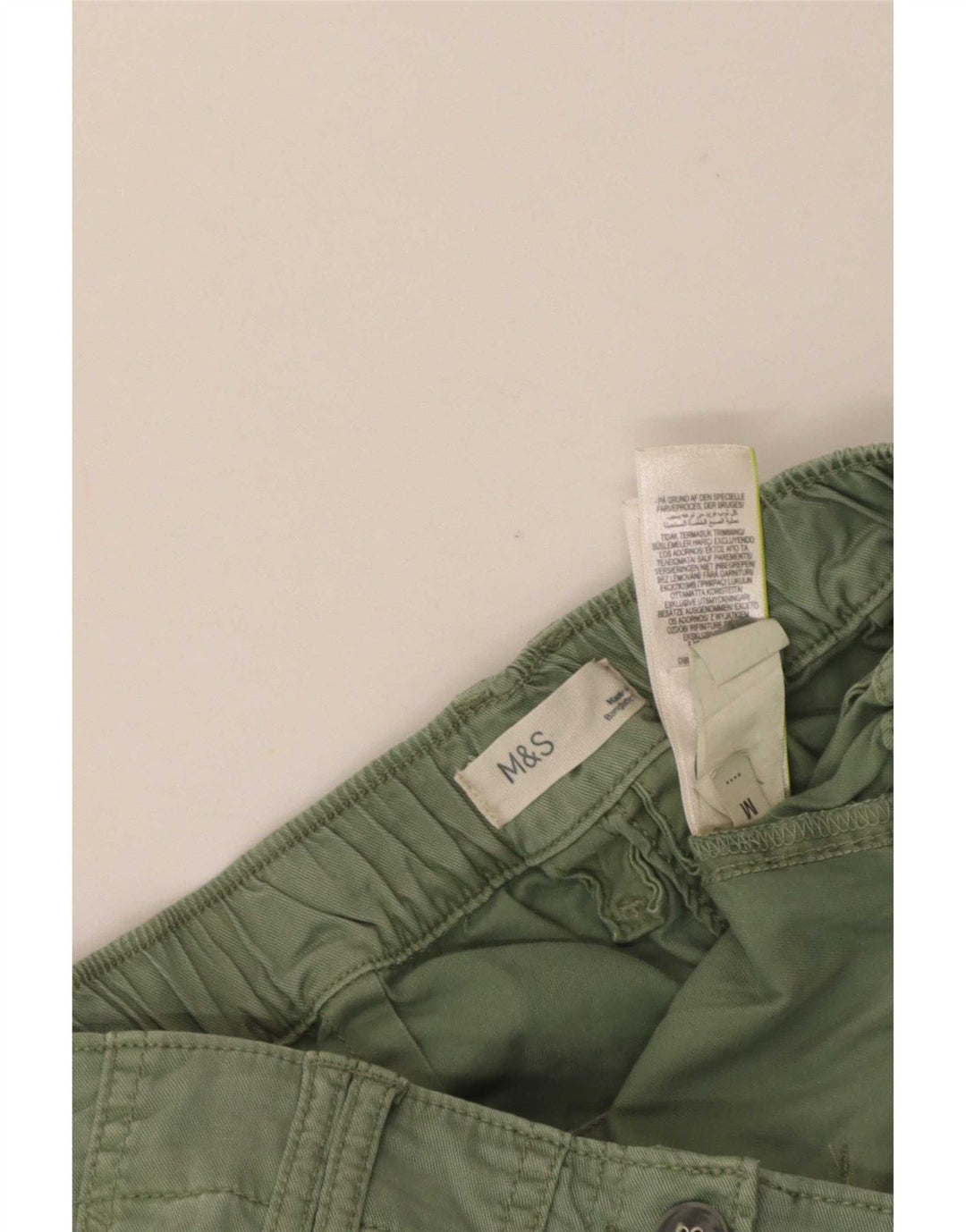 Marks & Spencer Womens Crop Cargo Trousers Medium W26 L23 Green Lyocell