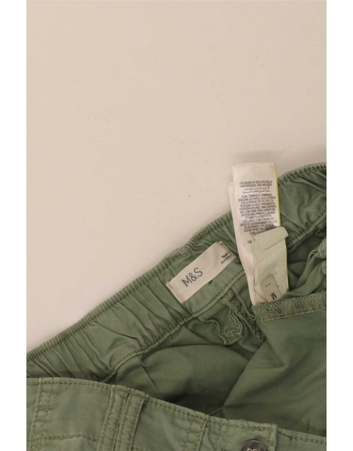 Marks & Spencer Womens Crop Cargo Trousers Medium W26 L23 Green Lyocell