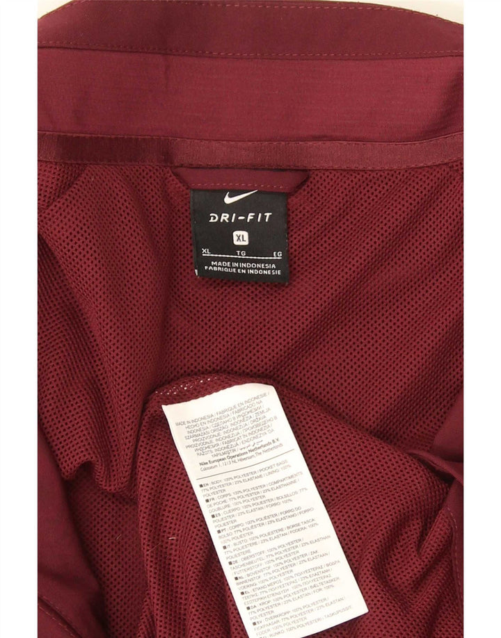 Nike Mens Barcelona Tracksuit Top Jacket XL Burgundy Colourblock Polyester