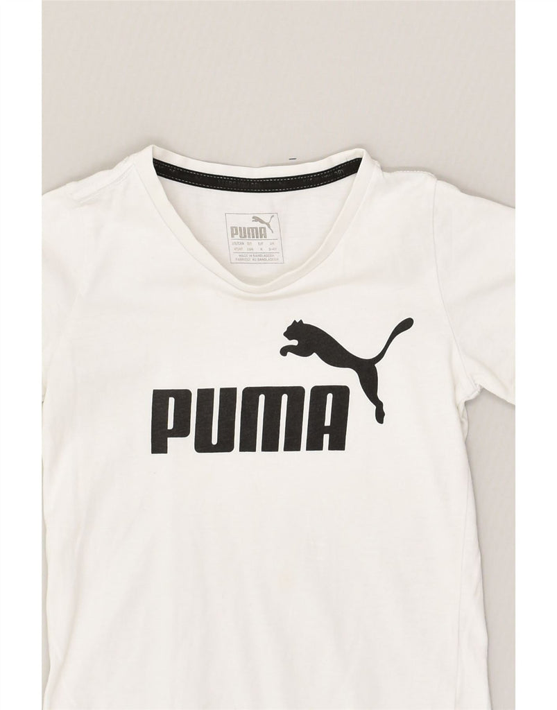 PUMA Boys Graphic T-Shirt Top 3-4 Years White Cotton | Vintage Puma | Thrift | Second-Hand Puma | Used Clothing | Messina Hembry 