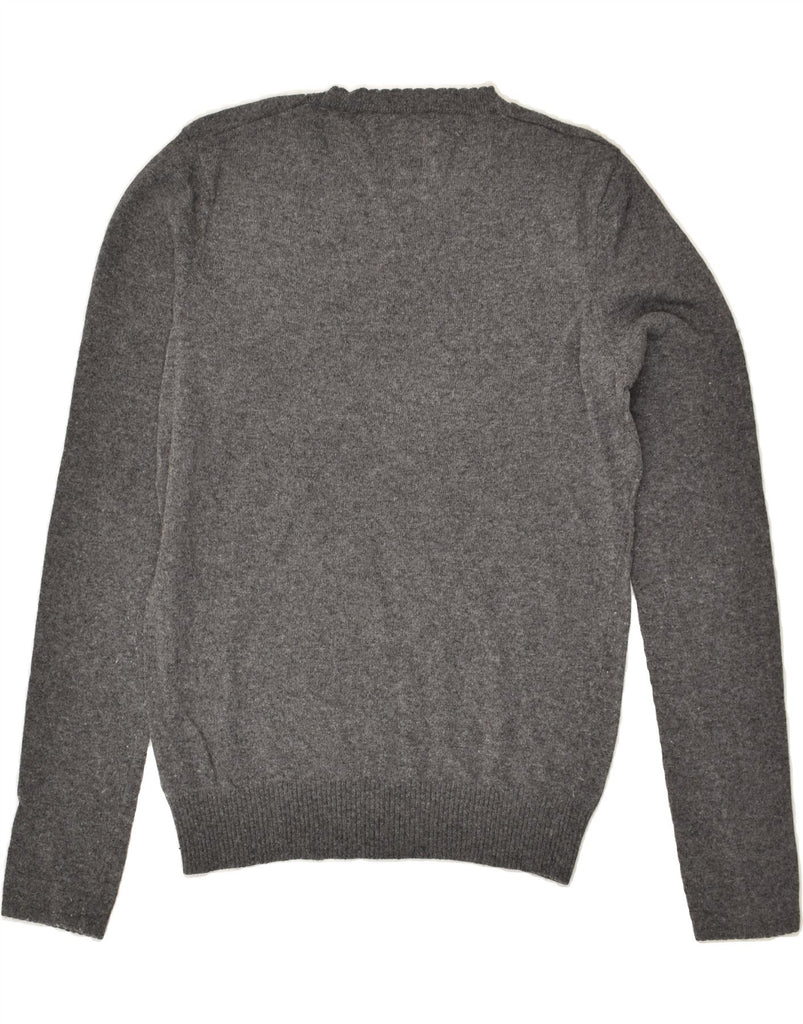 MARLBORO CLASSICS Womens Crew Neck Jumper Sweater UK 14 Medium Grey Wool | Vintage Marlboro Classics | Thrift | Second-Hand Marlboro Classics | Used Clothing | Messina Hembry 