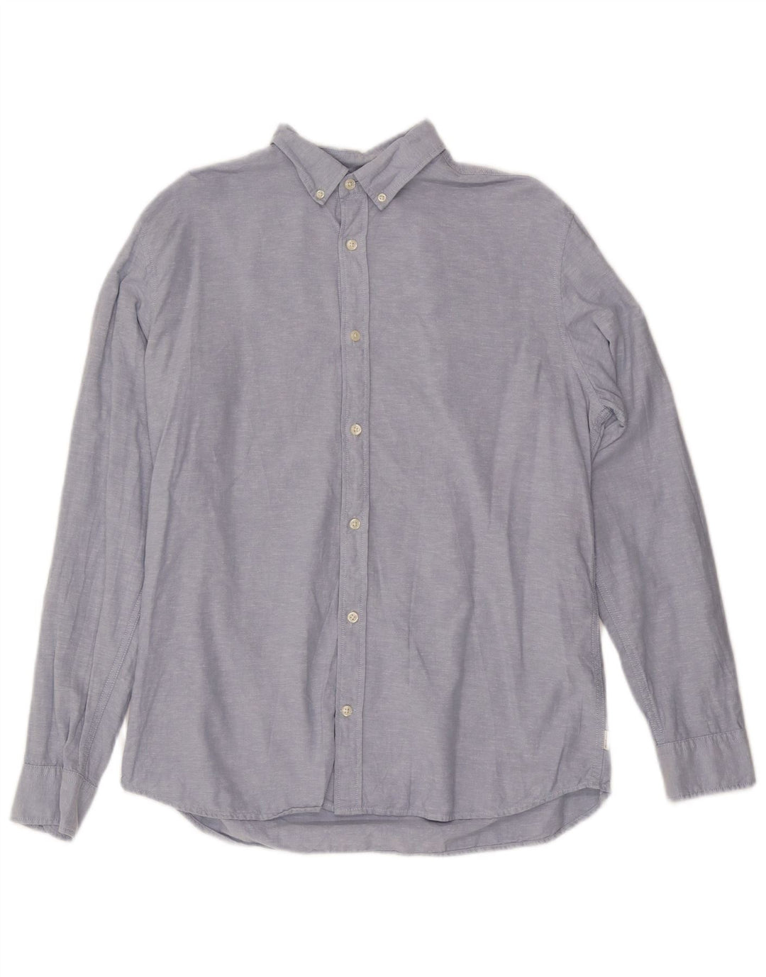 Jack & Jones Mens Shirt Large Blue Flecked Cotton