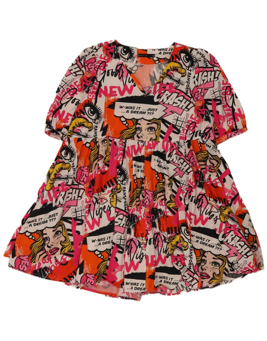 Mohito Womens Animated Tiered Dress EU 36 Small Multicoloured Cotton