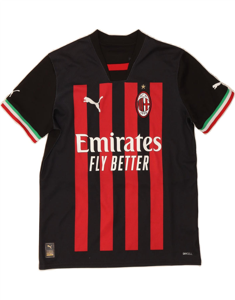 PUMA Boys AC Milan Graphic T-Shirt Top 13-14 Years  Black Striped Vintage Puma and Second-Hand Puma from Messina Hembry 