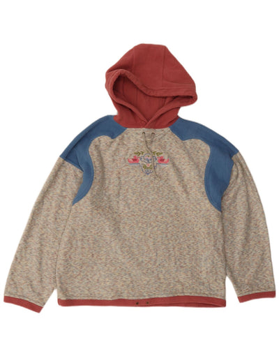 Diadora Womens Graphic Hooded Fleece Jumper UK 20 2XL Grey Colourblock - Wholesale casual from Messina Hembry, United Kingdom