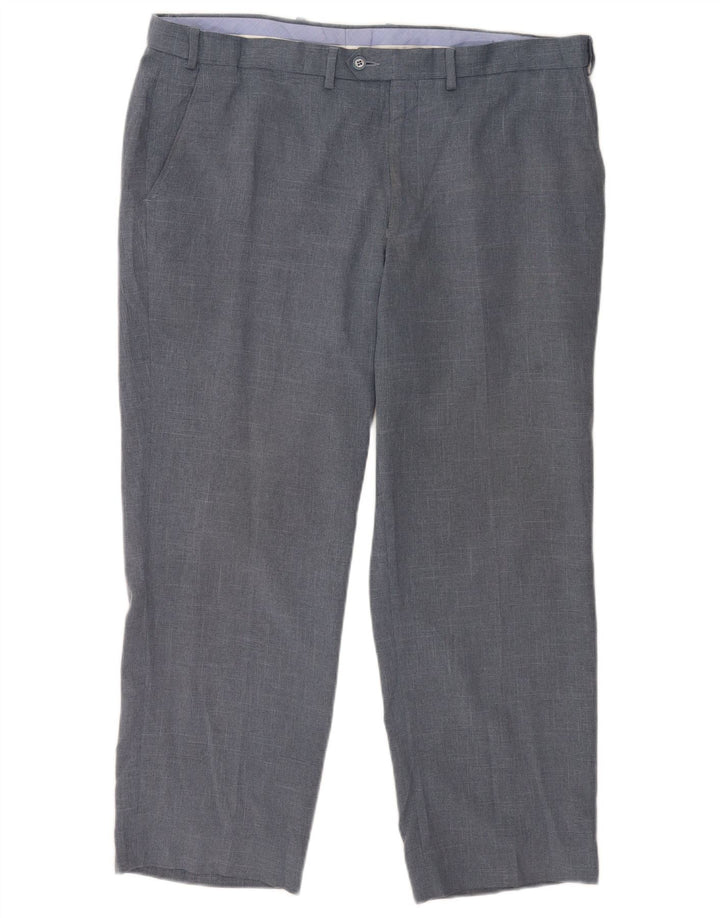 Marks & Spencer Mens Regular Fit Suit Trousers W40 L29 Navy Blue Polyester