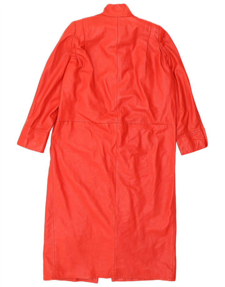 VINTAGE Womens Leather Coat UK 16 Large Red