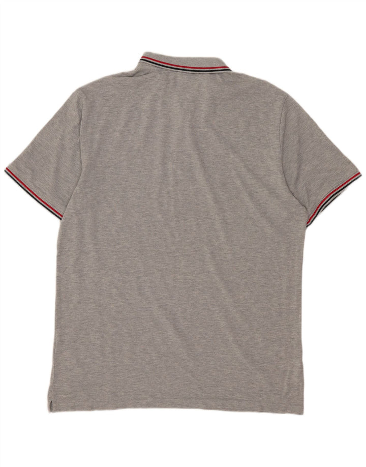 SUPERDRY Mens Polo Shirt 2XL Grey Cotton