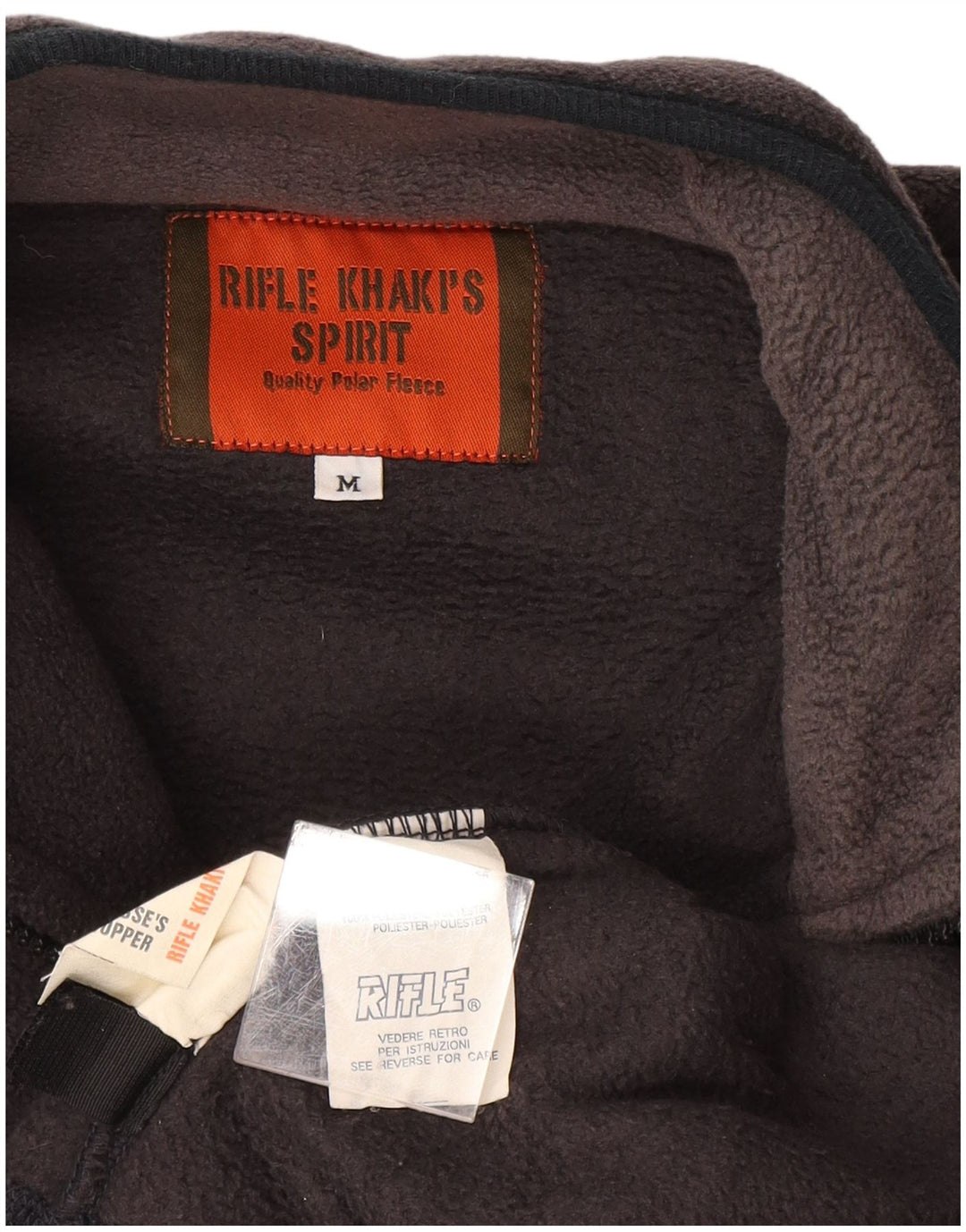 Rifle Mens Zip Neck Fleece Jumper Medium Grey Polyester