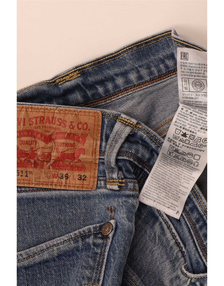 Levi's Womens 511 Slim Jeans W36 L29 Blue Cotton