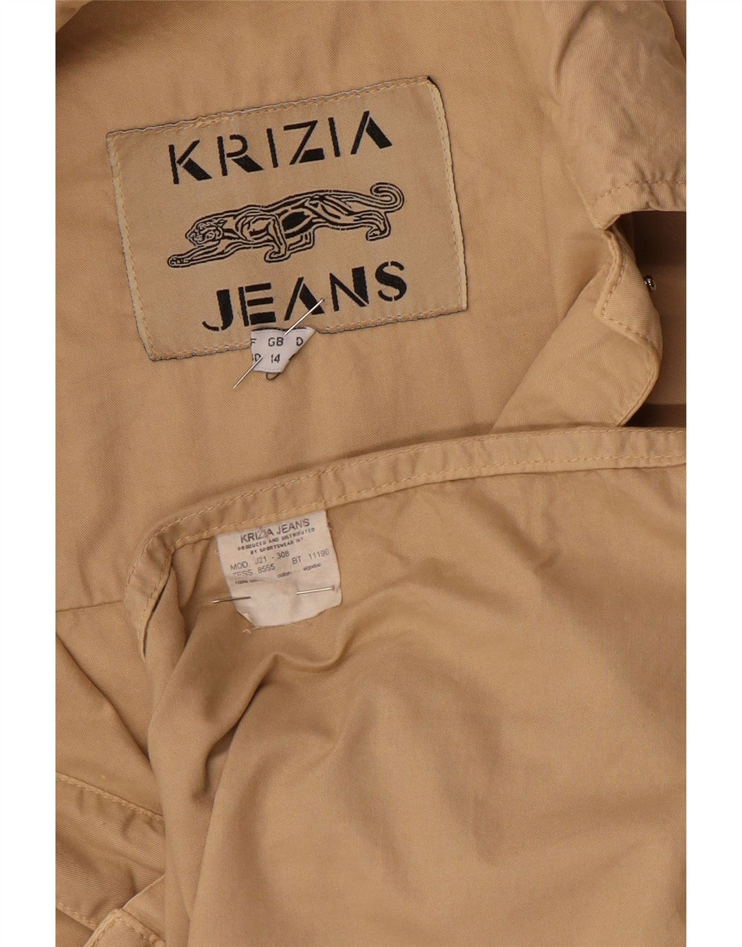 Krizia Womens Utility Jacket UK 14 Large Beige Cotton