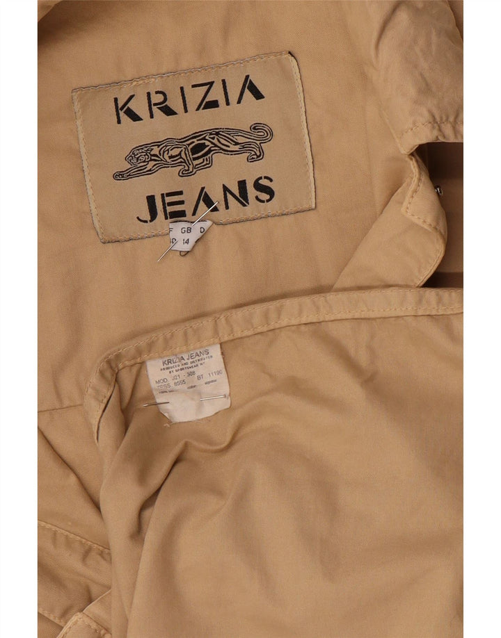 Krizia Womens Utility Jacket UK 14 Large Beige Cotton