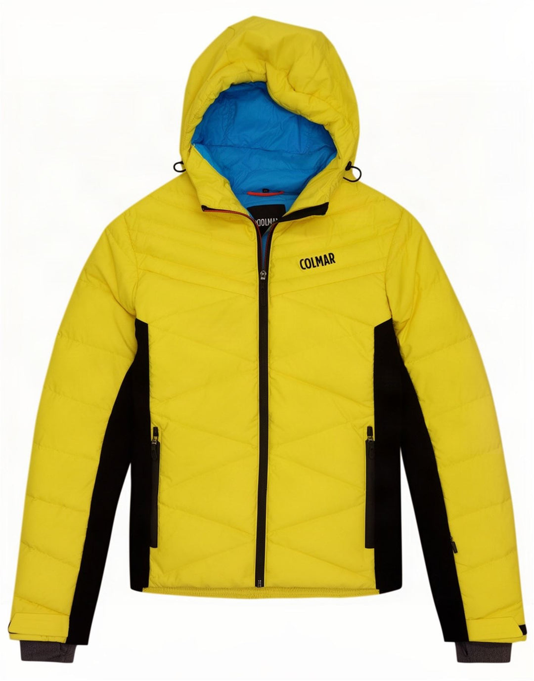 Colmar Mens Hooded Padded Jacket IT 48 Medium Yellow Colourblock Polyester