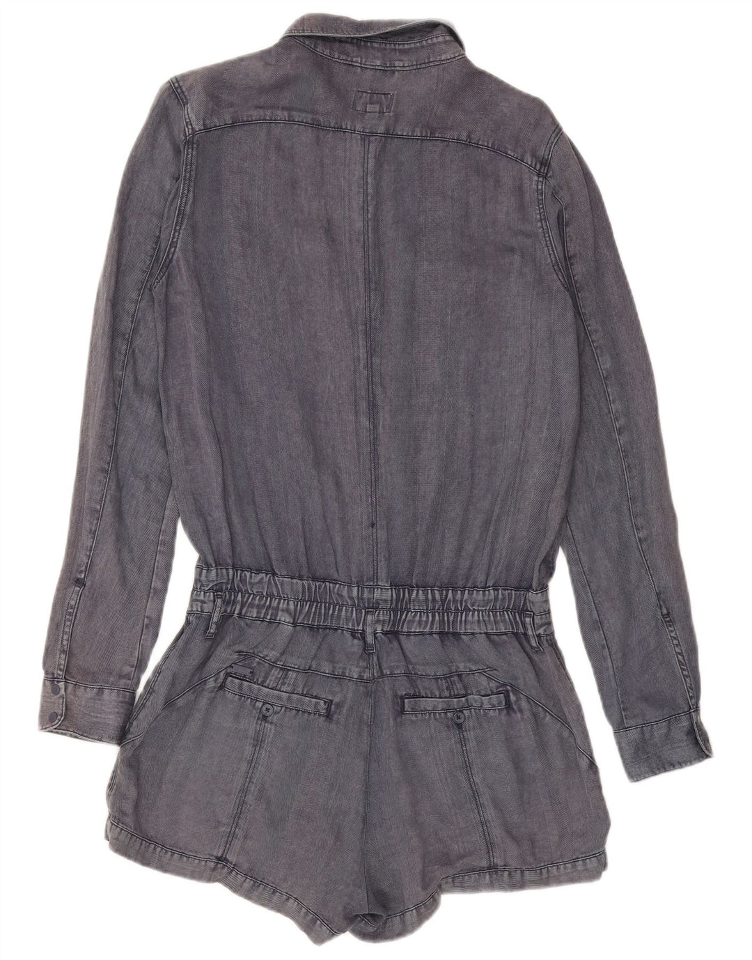KHUJO Womens Long Sleeve Playsuit UK 10 Small Navy Blue Viscose