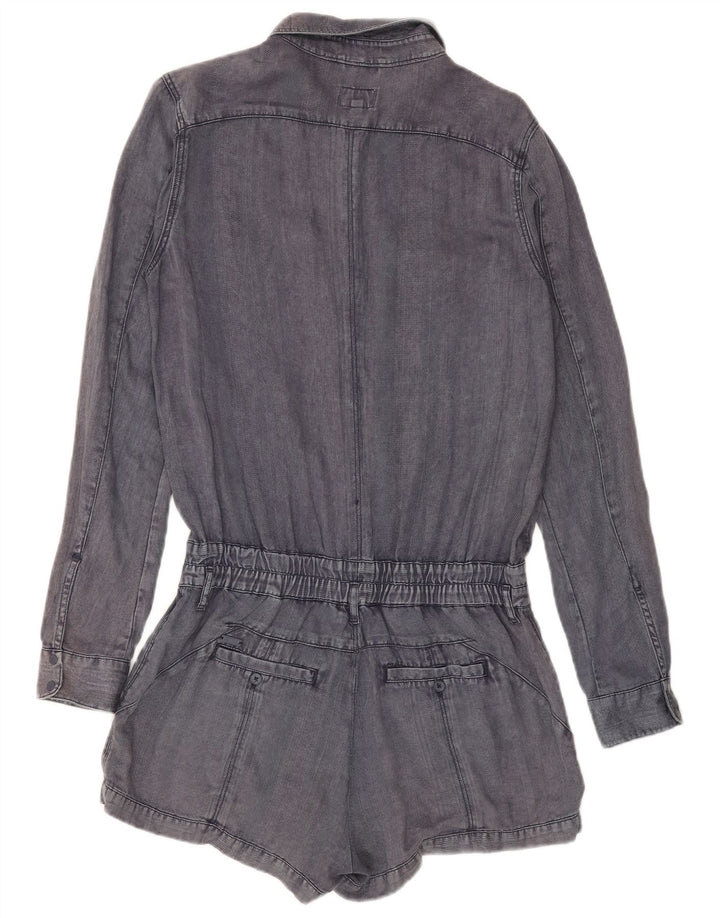 KHUJO Womens Long Sleeve Playsuit UK 10 Small Navy Blue Viscose