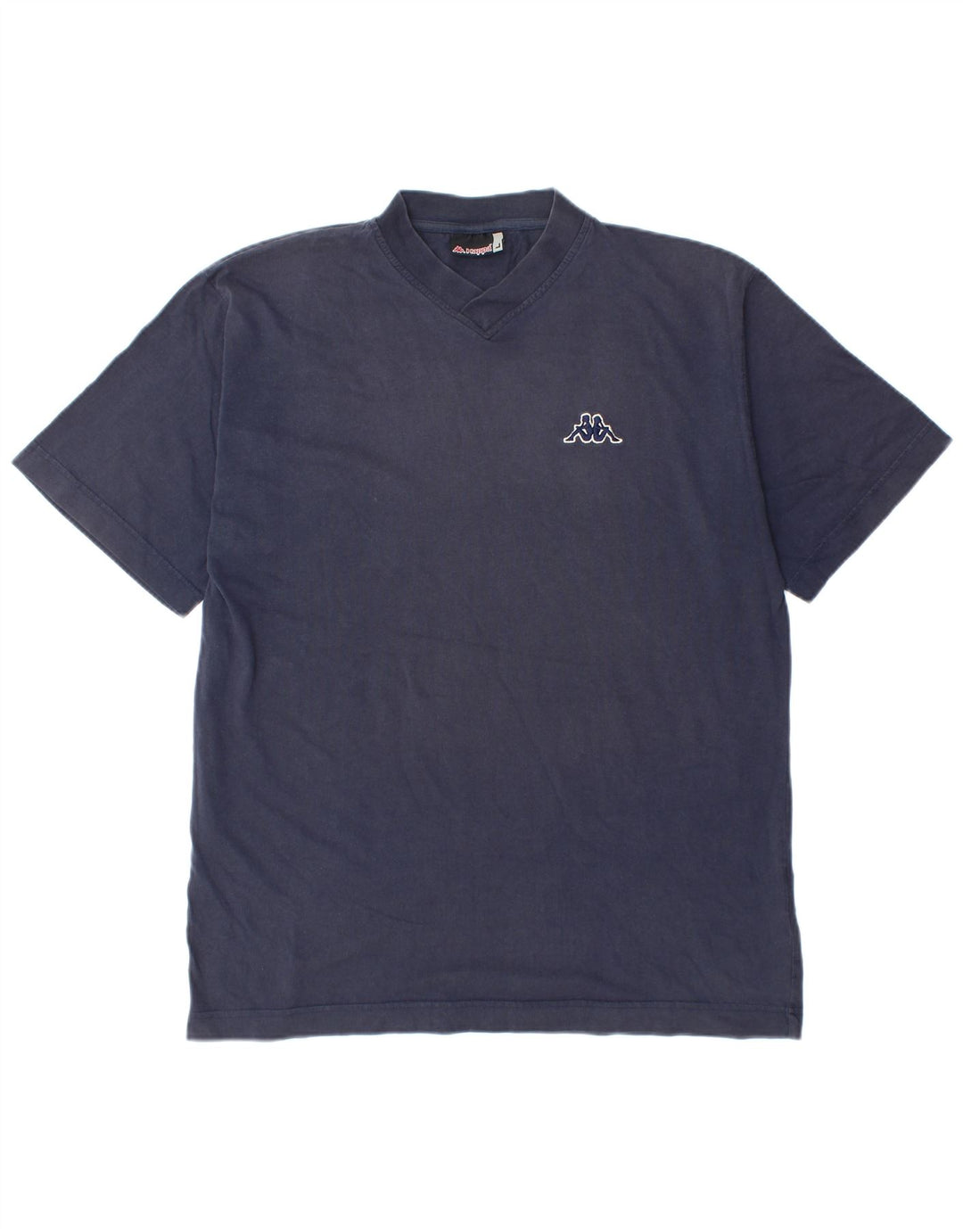 KAPPA Mens T-Shirt Top Large Navy Blue Cotton