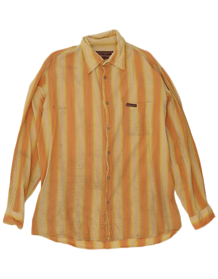 Marlboro Classics Mens Shirt XL Orange Striped