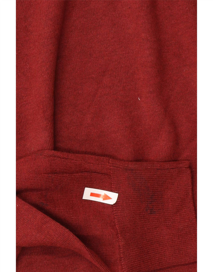 Marks & Spencer Mens Crew Neck Jumper Sweater Medium Maroon Cotton